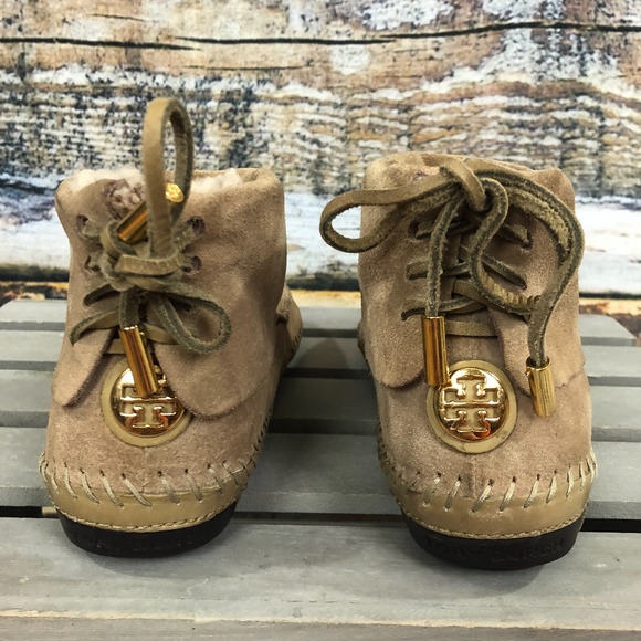 Tory Burch Shoes - Tory Burch Suede Leather Moccasian Ankle Booties